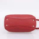 Miu Miu Hand Bag Leather 2way Red Silver Auth 167615M-5