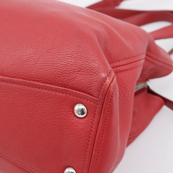 Miu Miu Hand Bag Leather 2way Red Silver Auth 167615M