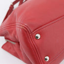 Miu Miu Hand Bag Leather 2way Red Silver Auth 167615M-17