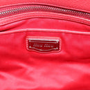 Miu Miu Hand Bag Leather 2way Red Silver Auth 167615M-21