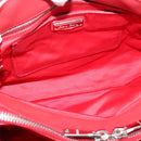Miu Miu Hand Bag Leather 2way Red Silver Auth 167615M-10
