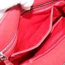 Miu Miu Hand Bag Leather 2way Red Silver Auth 167615M-26