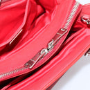 Miu Miu Hand Bag Leather 2way Red Silver Auth 167615M-27