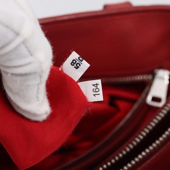 Miu Miu Hand Bag Leather 2way Red Silver Auth 167615M