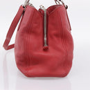 Miu Miu Hand Bag Leather 2way Red Silver Auth 167615M-4