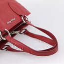 Miu Miu Hand Bag Leather 2way Red Silver Auth 167615M-7