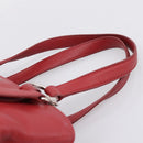 Miu Miu Hand Bag Leather 2way Red Silver Auth 167615M-14