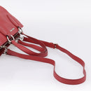 Miu Miu Hand Bag Leather 2way Red Silver Auth 167615M-8