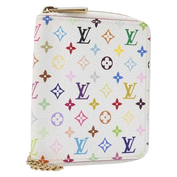 LOUIS VUITTON Monogram Multicolor Agenda Mini Zipper White R21046 Auth 167616V
