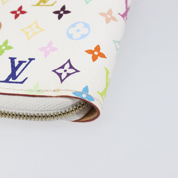 LOUIS VUITTON Monogram Multicolor Agenda Mini Zipper White R21046 Auth 167616V