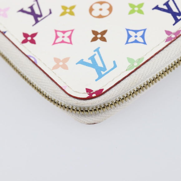 LOUIS VUITTON Monogram Multicolor Agenda Mini Zipper White R21046 Auth 167616V