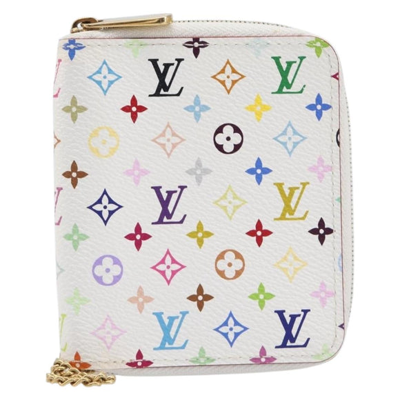 LOUIS VUITTON Monogram Multicolor Agenda Mini Zipper White R21046 Auth 167616V