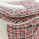 CHANEL Flap Pouch Chain Shoulder Bag Tweed Red Gold Tone CC Auth 167617SM-18