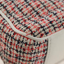 CHANEL Flap Pouch Chain Shoulder Bag Tweed Red Gold Tone CC Auth 167617SM-19