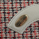 CHANEL Flap Pouch Chain Shoulder Bag Tweed Red Gold Tone CC Auth 167617SM-21
