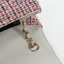 CHANEL Flap Pouch Chain Shoulder Bag Tweed Red Gold Tone CC Auth 167617SM-24