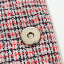 CHANEL Flap Pouch Chain Shoulder Bag Tweed Red Gold Tone CC Auth 167617SM-25