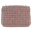 CHANEL Flap Pouch Chain Shoulder Bag Tweed Red Gold Tone CC Auth 167617SM-2