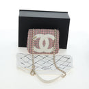 CHANEL Flap Pouch Chain Shoulder Bag Tweed Red Gold Tone CC Auth 167617SM-12