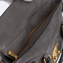 Miu Miu Hand Bag Leather 2way Gray Gold Tone Auth 167623M-27