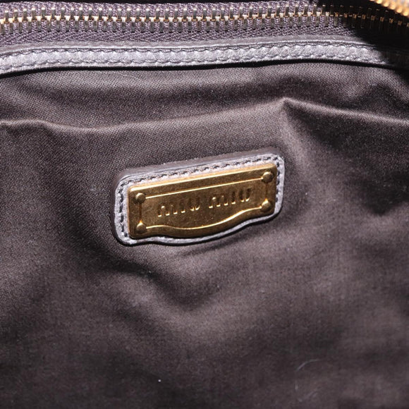 Miu Miu Hand Bag Leather 2way Gray Gold Tone Auth 167623M
