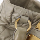 Miu Miu Matelasse Hand Bag Leather 2way Beige Gold Tone Auth 167625V-16