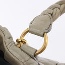 Miu Miu Matelasse Hand Bag Leather 2way Beige Gold Tone Auth 167625V-18