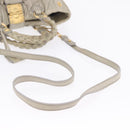 Miu Miu Matelasse Hand Bag Leather 2way Beige Gold Tone Auth 167625V-9