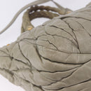 Miu Miu Matelasse Hand Bag Leather 2way Beige Gold Tone Auth 167625V-22