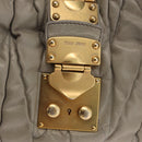 Miu Miu Matelasse Hand Bag Leather 2way Beige Gold Tone Auth 167625V-25