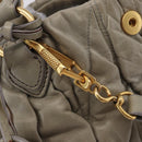 Miu Miu Matelasse Hand Bag Leather 2way Beige Gold Tone Auth 167625V-26