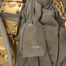 Miu Miu Matelasse Hand Bag Leather 2way Beige Gold Tone Auth 167625V-27
