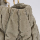 Miu Miu Matelasse Hand Bag Leather 2way Beige Gold Tone Auth 167625V-4