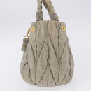 Miu Miu Matelasse Hand Bag Leather 2way Beige Gold Tone Auth 167625V-5