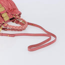 Miu Miu Matelasse Hand Bag Leather 2way Pink Gold Tone Auth 167626M-9