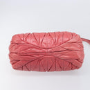 Miu Miu Matelasse Hand Bag Leather 2way Pink Gold Tone Auth 167626M-5