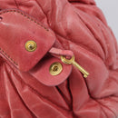 Miu Miu Matelasse Hand Bag Leather 2way Pink Gold Tone Auth 167626M-23
