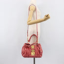 Miu Miu Matelasse Hand Bag Leather 2way Pink Gold Tone Auth 167626M-30