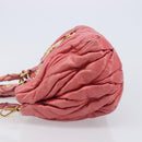 Miu Miu Matelasse Hand Bag Leather 2way Pink Gold Tone Auth 167626M-4