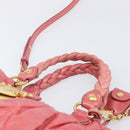 Miu Miu Matelasse Hand Bag Leather 2way Pink Gold Tone Auth 167626M-14