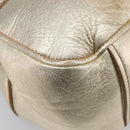 Miu Miu Hand Bag Leather Champagne Gold Gold Tone Auth 167627V-15