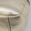 Miu Miu Hand Bag Leather Champagne Gold Gold Tone Auth 167627V-16