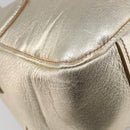 Miu Miu Hand Bag Leather Champagne Gold Gold Tone Auth 167627V-17