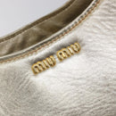 Miu Miu Hand Bag Leather Champagne Gold Gold Tone Auth 167627V-18