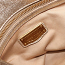 Miu Miu Hand Bag Leather Champagne Gold Gold Tone Auth 167627V-19