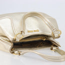 Miu Miu Hand Bag Leather Champagne Gold Gold Tone Auth 167627V-6