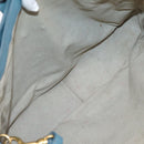 Miu Miu Hand Bag Leather 2way Blue Gold Tone Auth 167628V-11