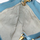 Miu Miu Hand Bag Leather 2way Blue Gold Tone Auth 167628V-22