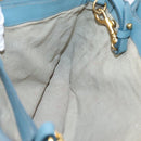 Miu Miu Hand Bag Leather 2way Blue Gold Tone Auth 167628V-23