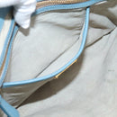 Miu Miu Hand Bag Leather 2way Blue Gold Tone Auth 167628V-25
